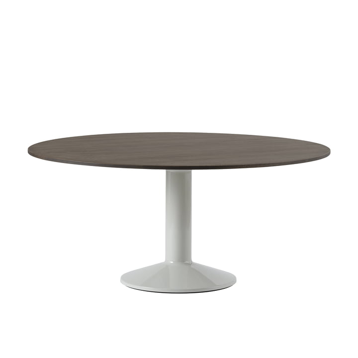 Muuto - Midst Eettafel, Ø 160 cm, donker geolied eiken / grijs