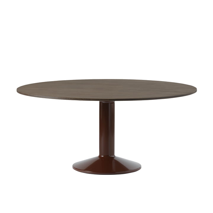 Muuto - Midst Eettafel, Ø 160 cm, donker geolied eiken / donkerrood