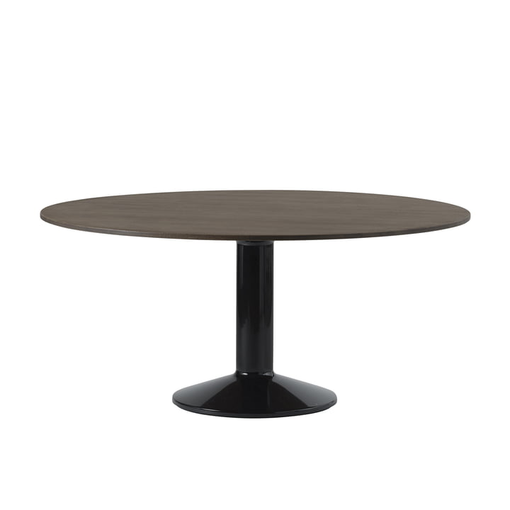 Muuto - Midst Eettafel, Ø 160 cm, donker geolied eiken / zwart