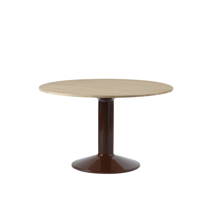 Muuto - Midst Eettafel, Ø 120 cm, geolied eiken / donkerrood