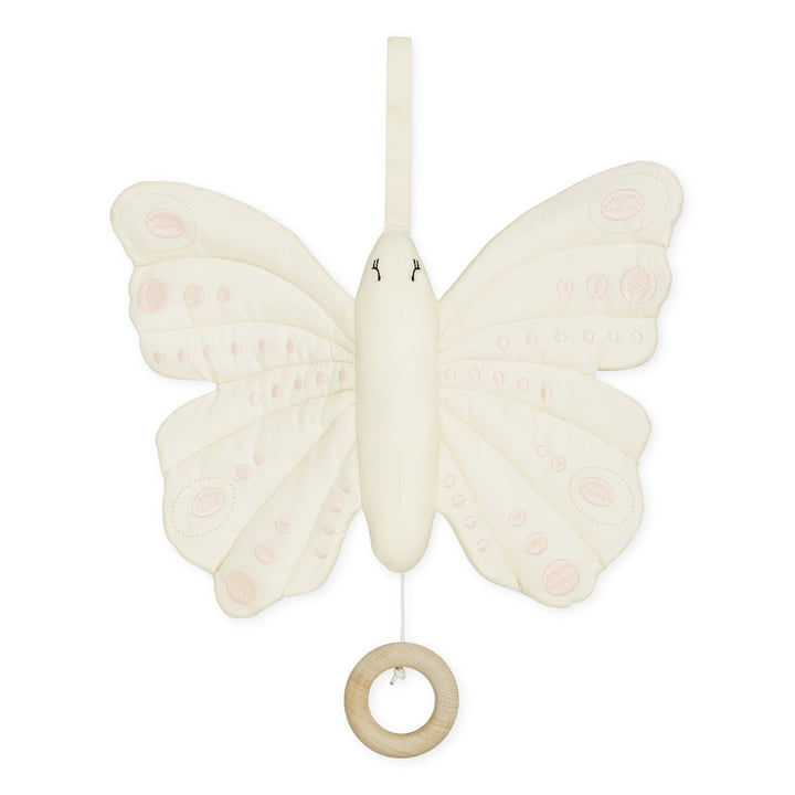 Vlinder speeldoos van Cam Cam Copenhagen in de kleur antiek wit