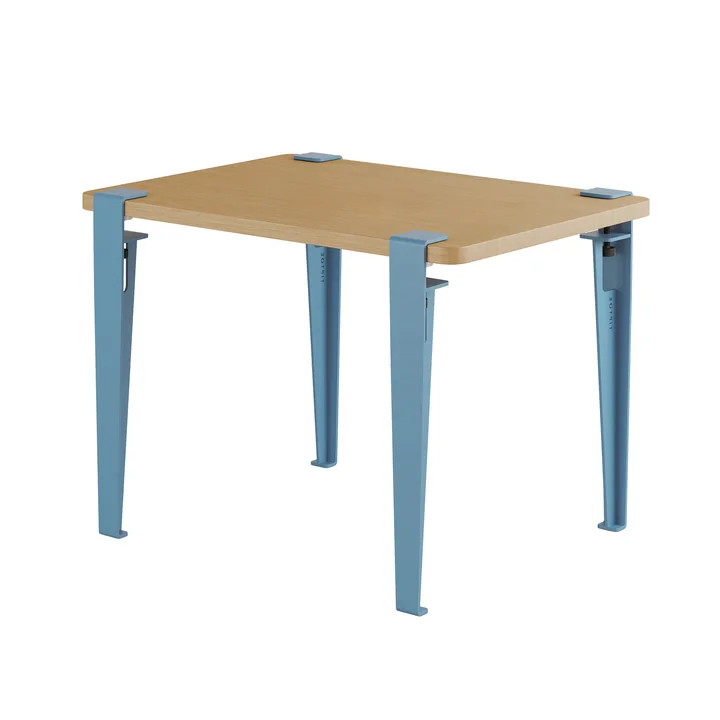 Kinderbureau, massief eiken, walvisblauw by TipToe