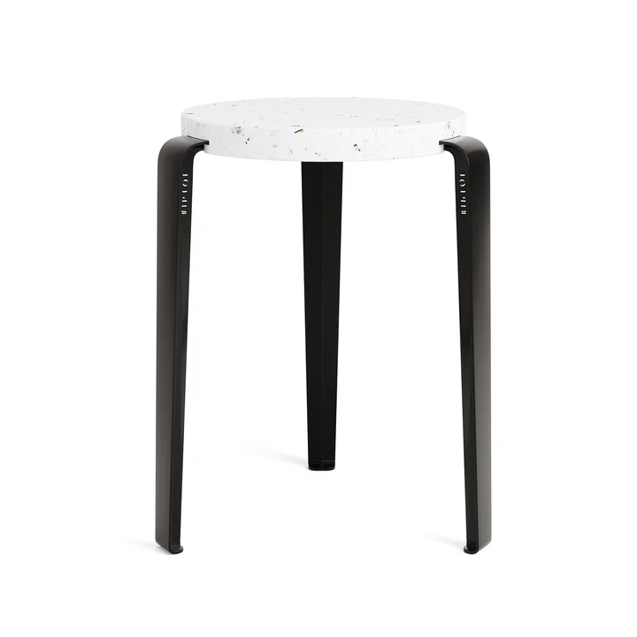 LOU Venezia kruk, gerecycled plastic / grafiet zwart by TipToe