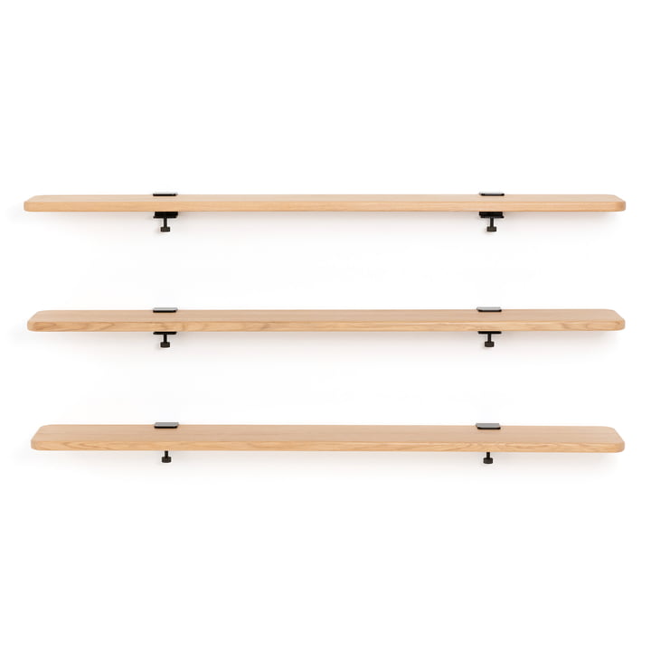 TipToe - Wandplank eiken, 150 x 20 cm, grafiet zwart