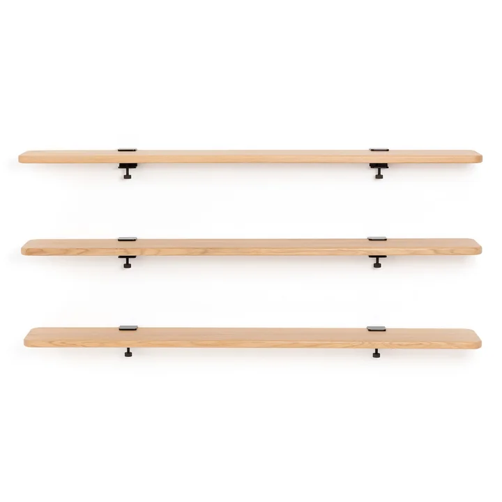 TipToe - Wandplank eiken, 150 x 20 cm, grafiet zwart
