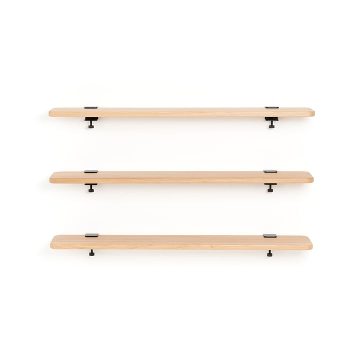 TipToe - Wandplank eiken, 120 x 20 cm, grafiet zwart