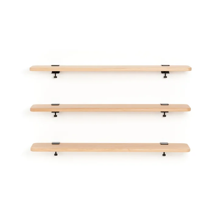 TipToe - Wandplank eiken, 120 x 20 cm, grafiet zwart