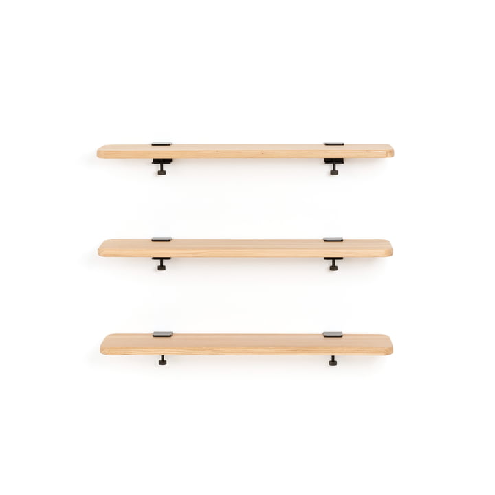 TipToe - Wandplank eiken, 90 x 20 cm, grafiet zwart