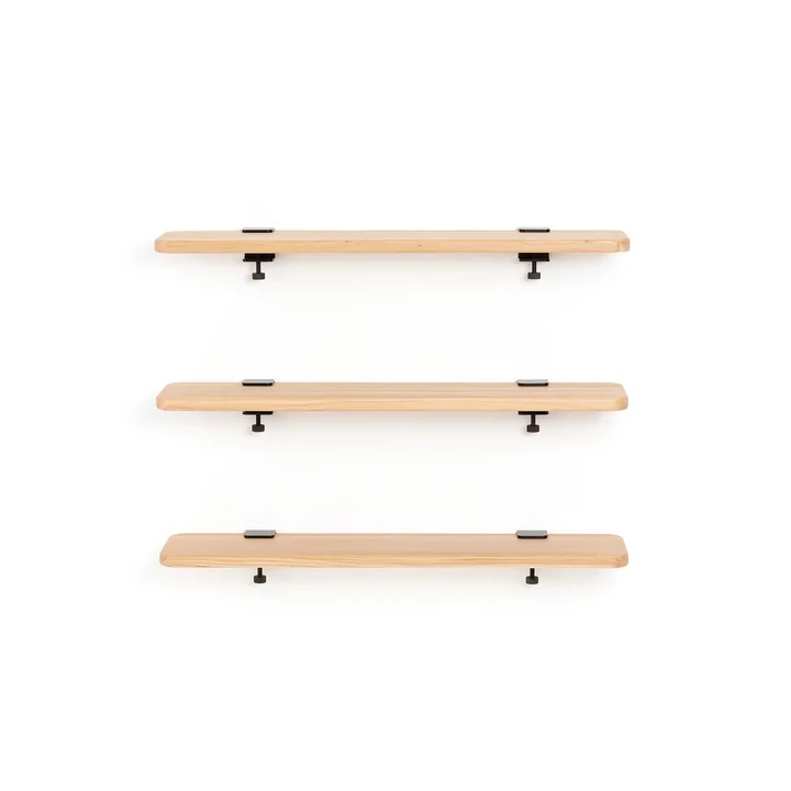 TipToe - Wandplank eiken, 90 x 20 cm, grafiet zwart