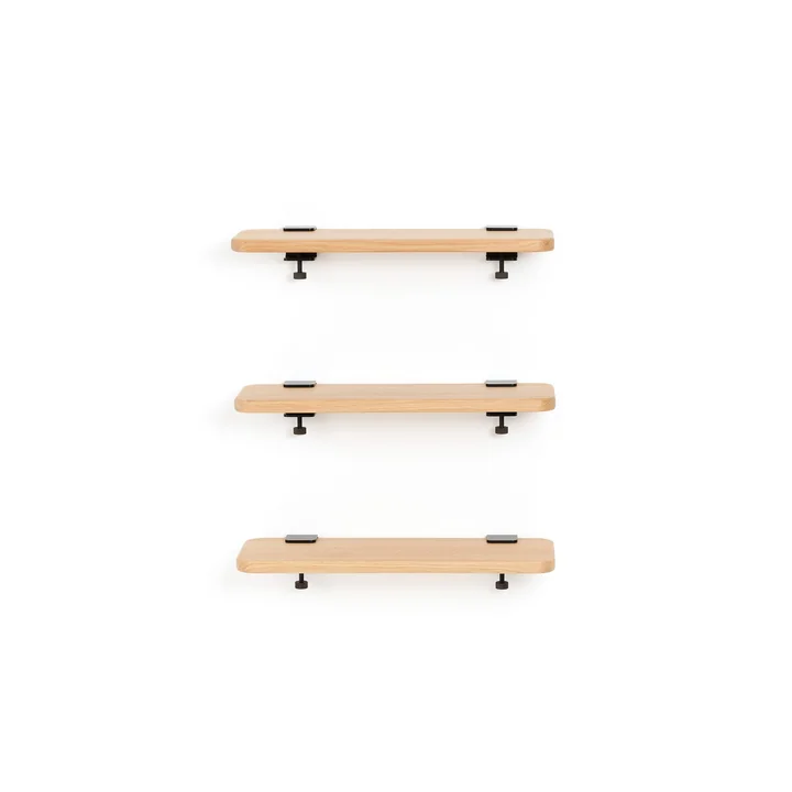 TipToe - Wandplank eiken, 60 x 20 cm, grafiet zwart
