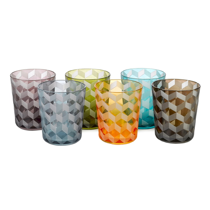 Pols Potten - Blocks Glas, meerkleurig (set van 6)