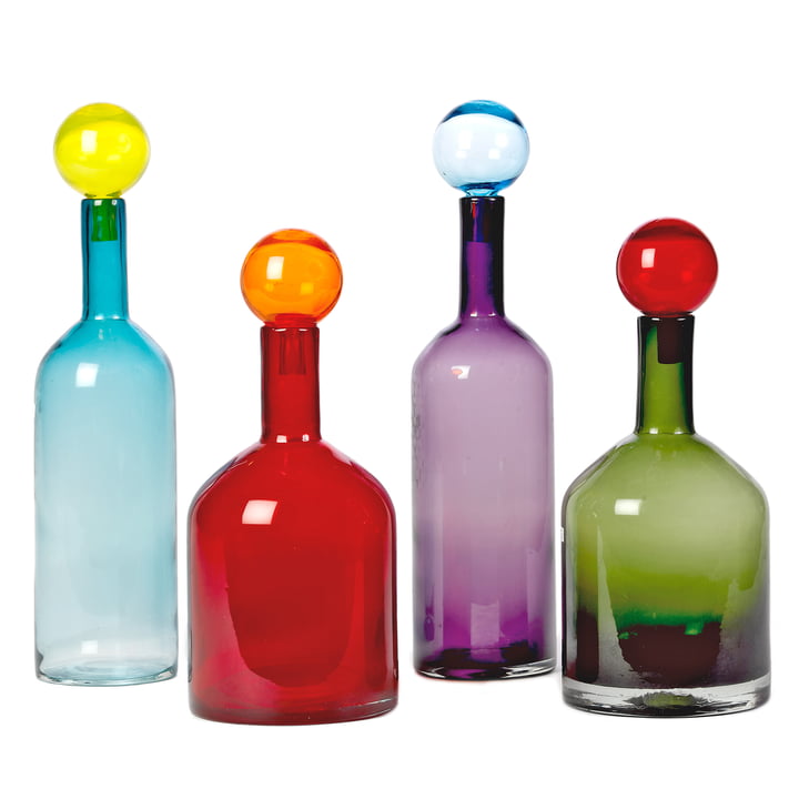 Pols Potten - Bubbles & Bottles Karaf, veelkleurig (set van 4)