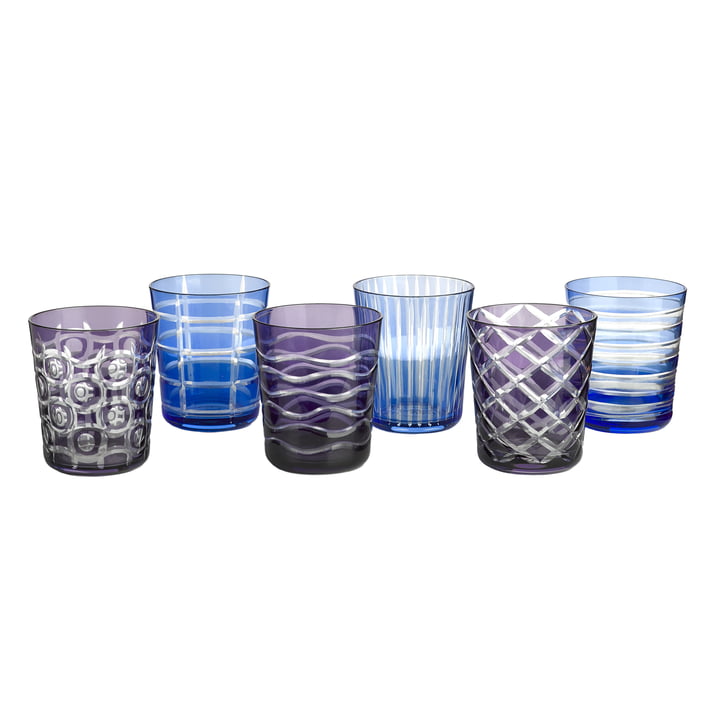 Pols Potten - Cobalt Glas, meerkleurig (set van 6)