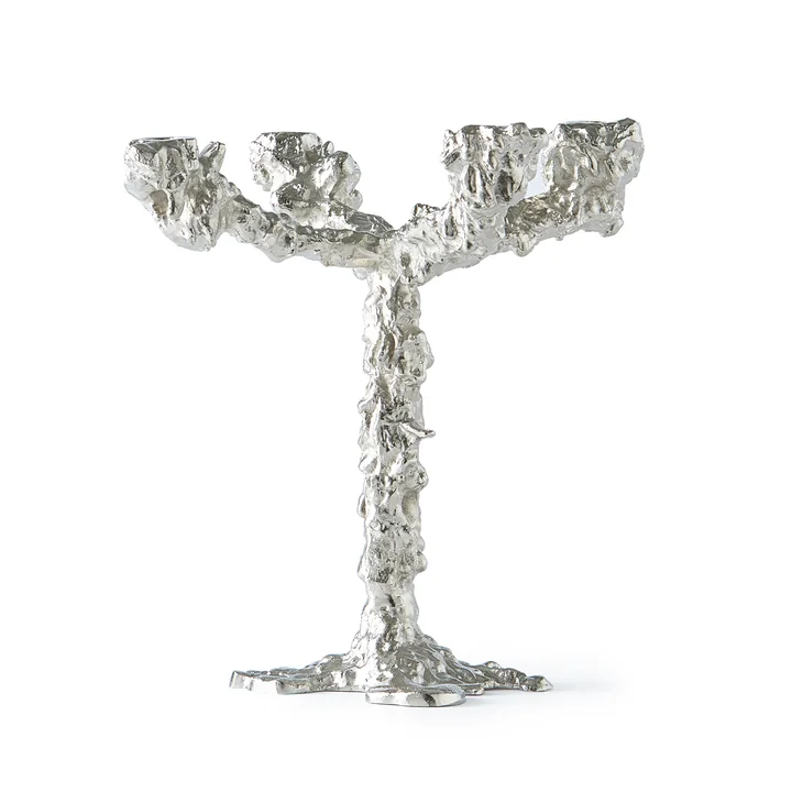 Pols Potten - Drip Kandelaar, 4-armig, zilver