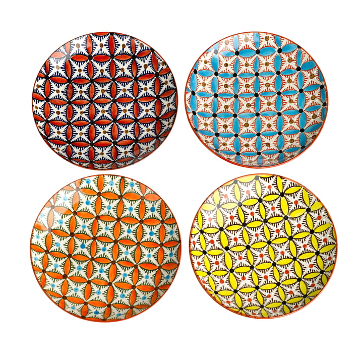 Pols Potten - Hippy Bord Ø 20 cm, diverse kleuren (set van 4)