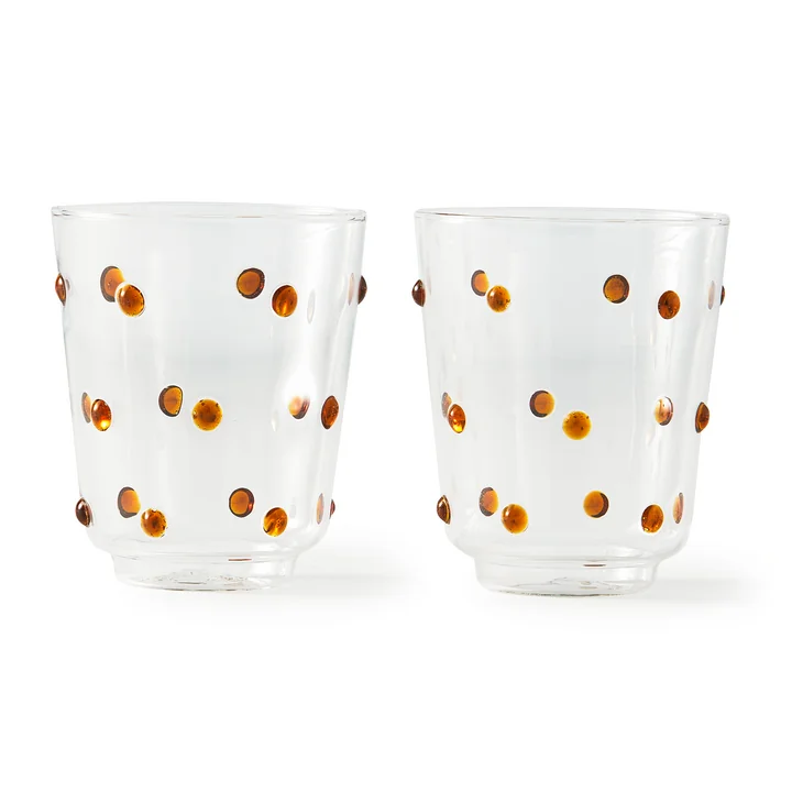 Pols Potten - Nob Drinkglas, H 10 cm, geel (set van 2)