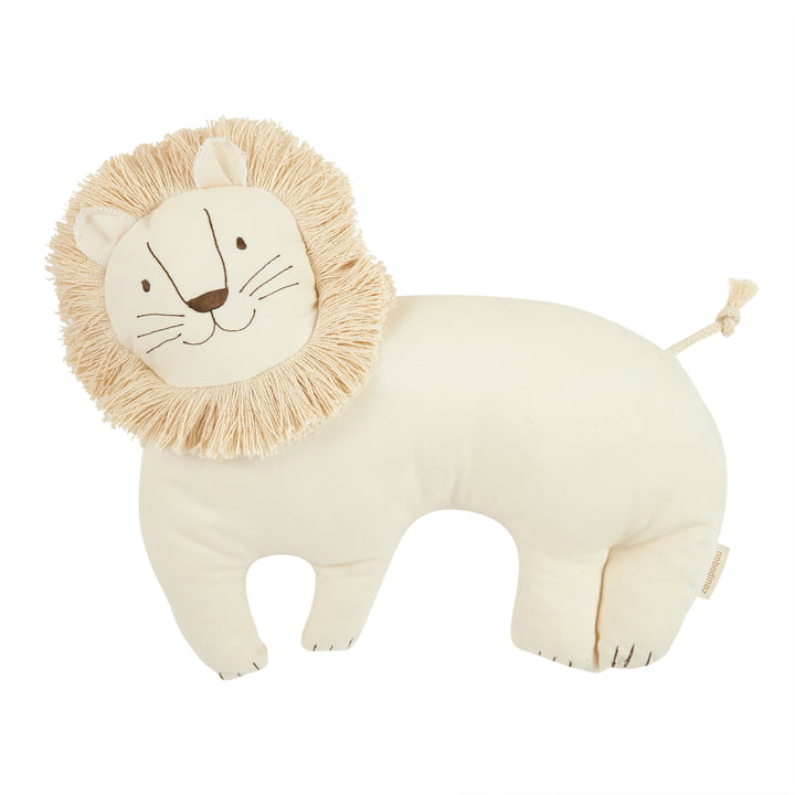 Nobodinoz - White Lion Kussen, 39 x 33 cm, wit