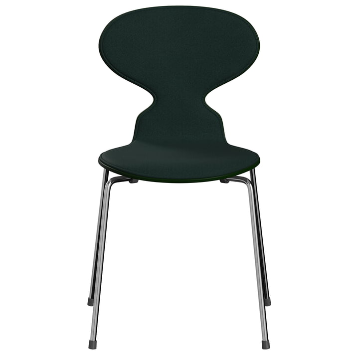 Fritz Hansen - Ant 3101 Stoel, donkergroen (Vidar 1062) / essen gelakt evergreen / verchroomd