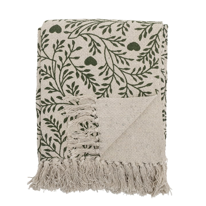 Bloomingville - Maribelle Deken, 130 x 160 cm, groen / beige