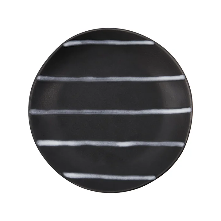 House Doctor - Line Bord, Ø 19,5 cm, zwart / bruin