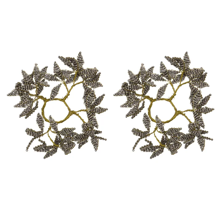 Pearl Kaarsenringen van House Doctor in de kleur grijs/goud