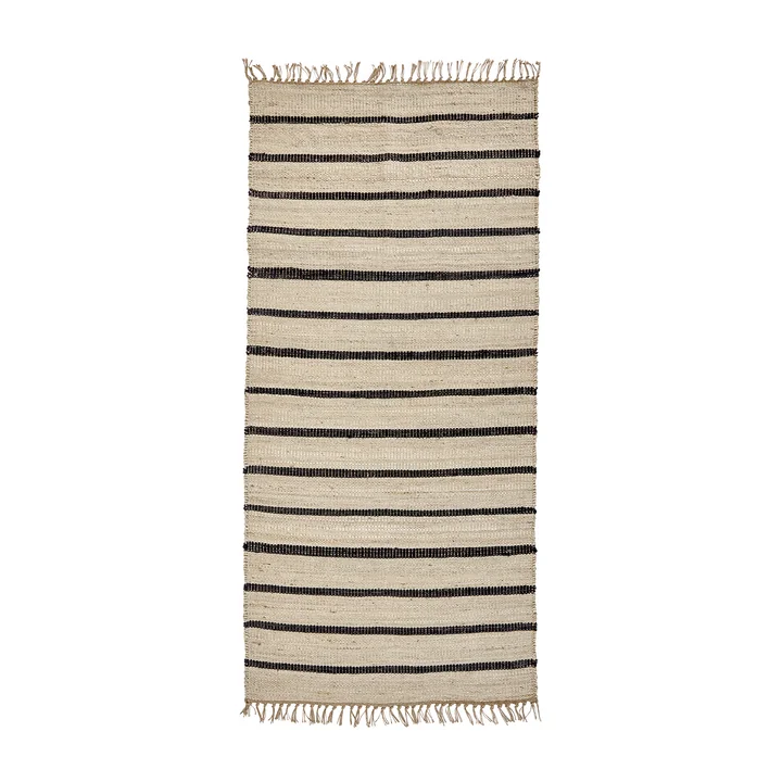 House Doctor - Sima Tapijt, 90 x 200 cm, zwart / natuur