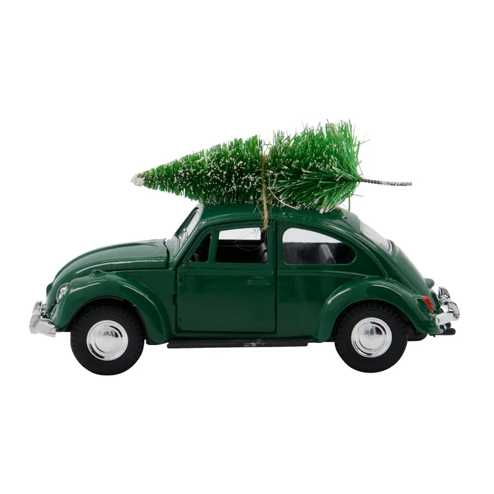 Xmas Cars House Doctor Decoratieve miniauto's van in de kleur groen