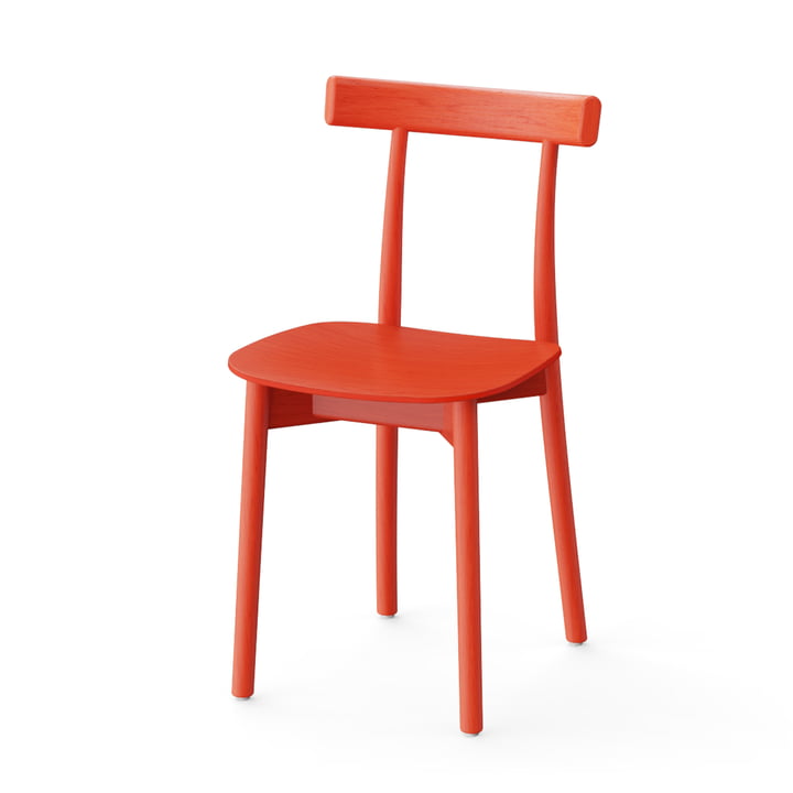 Skinny Wooden Chair in de uitvoering rood (RAL 3020)