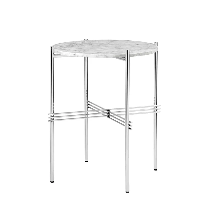 Gubi - TS salontafel Ø 40 cm, gepolijst / marmer wit
