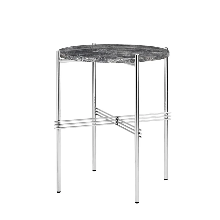 Gubi - TS salontafel Ø 40 cm, gepolijst / marmer grijs