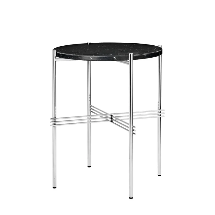 Gubi - TS salontafel Ø 40 cm, gepolijst / marmer zwart
