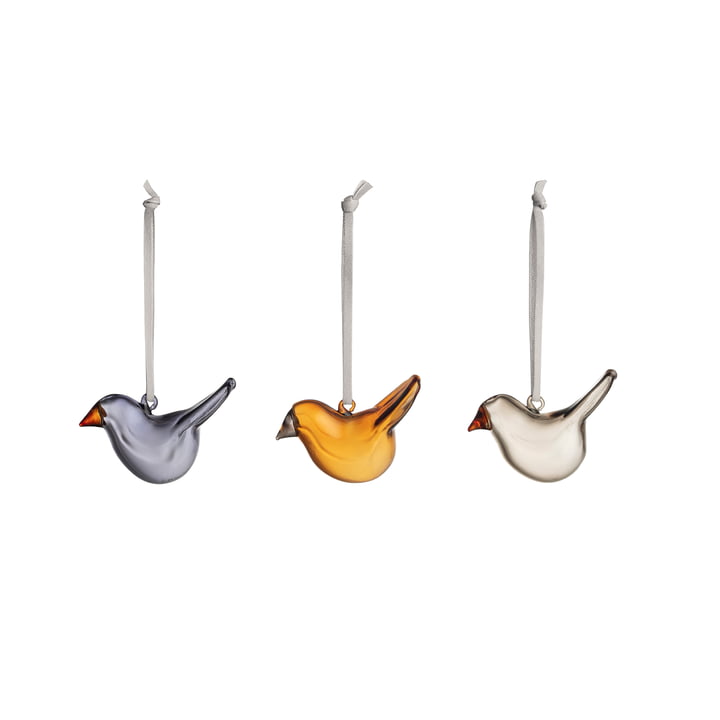 Toikka Glazen Vogel Mini, meerkleurig (set van 3) van Iittala