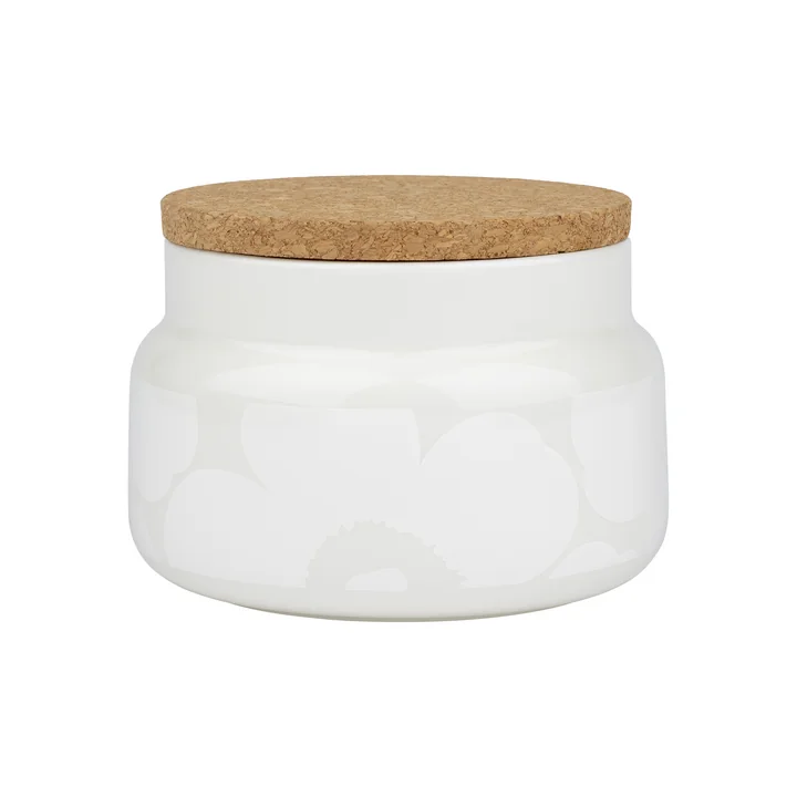 Oiva Unikko Voorraadpot, 700 ml, wit van Marimekko