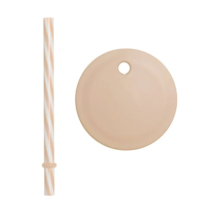 Design Letters - Rietdeksel voor Kids Eco Mok & Drinkglas, beige