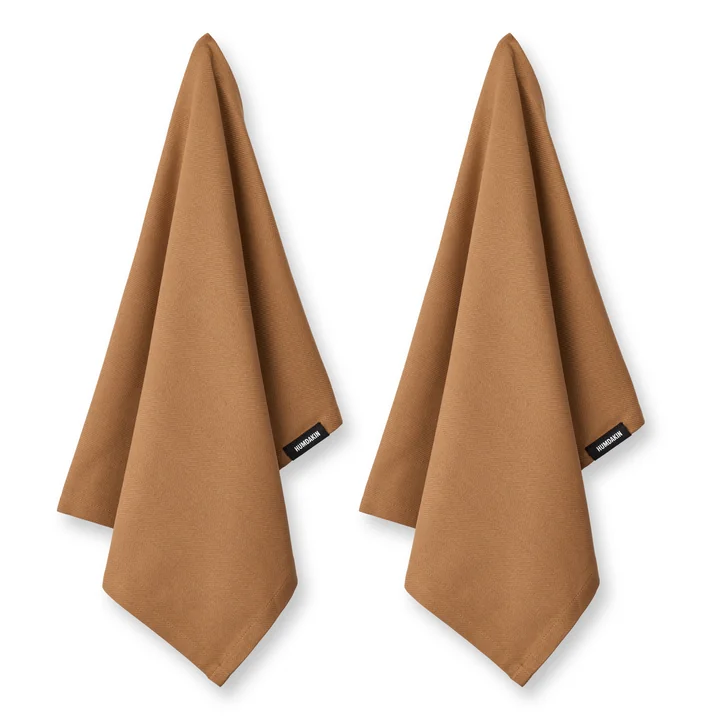 Theedoek van biologisch katoen, 45 x 70 cm, tabacco (set van 2) van Humdakin