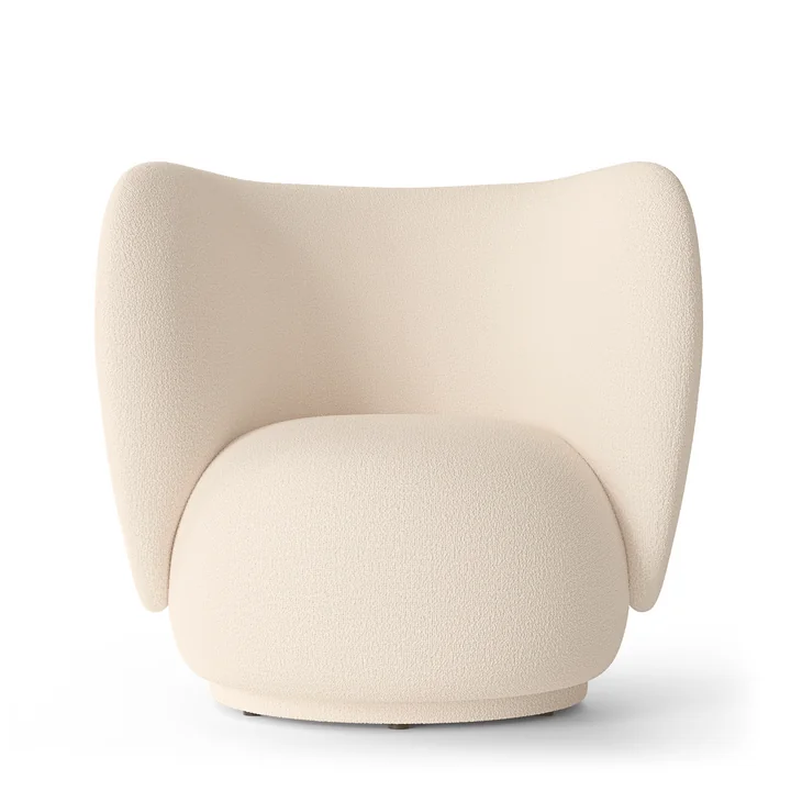 Rico Lounge Chair Ferm Living -, Wol Bouclé gebroken wit