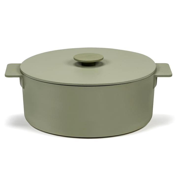 Serax - Surface Gietijzeren pan met deksel, 5.5 liter, groen