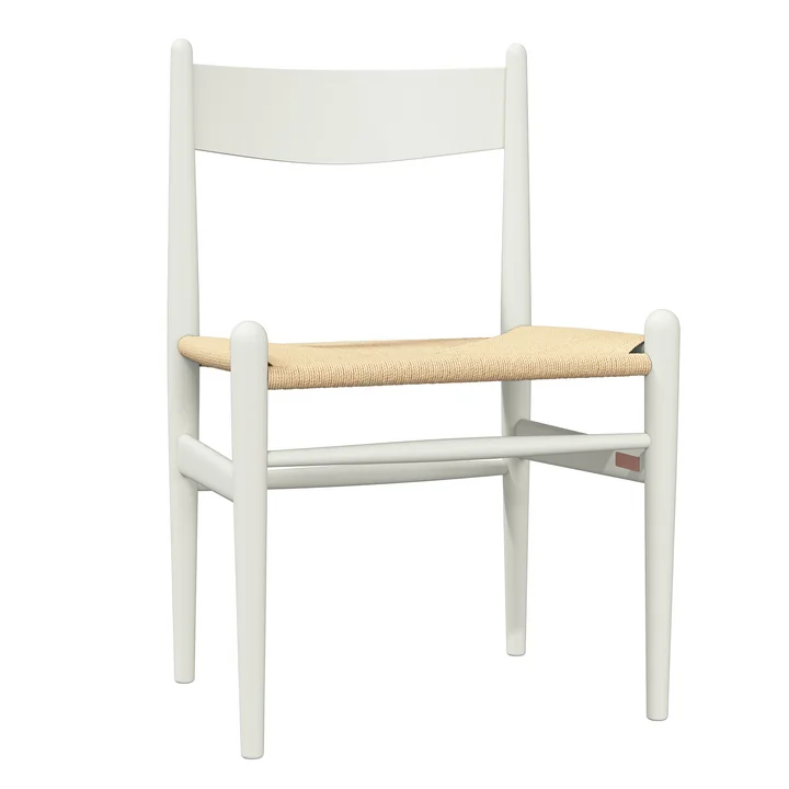 Carl Hansen - CH36 Stoel, beuken zacht naturel wit gelakt / vlechtwerk naturel