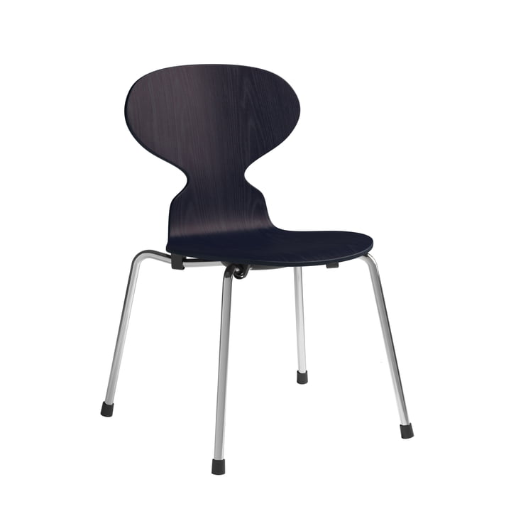 Ant Kinderstoel van Fritz Hansen in de uitvoering midnight blue / chroom