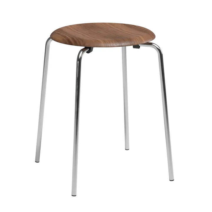 Fritz Hansen - Dot Kruk, walnootfineer / onderstel chroom