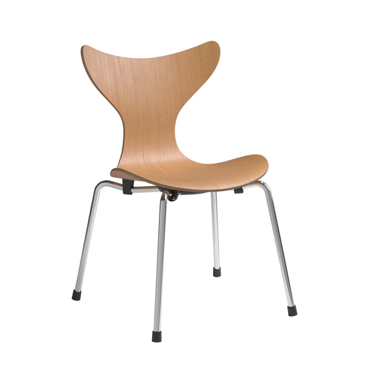 Lily Kinderstoel van Fritz Hansen in de uitvoering oregon pine / chroom