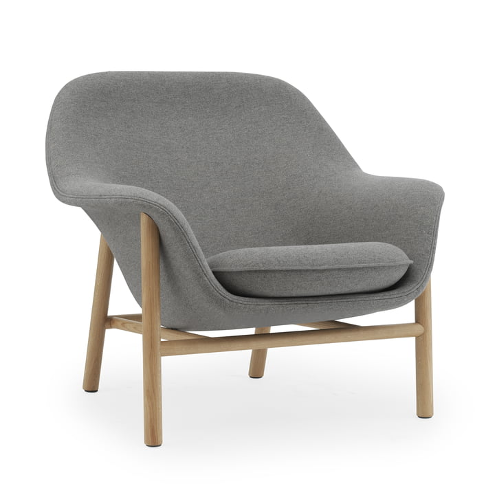 Drape Lounge Chair, laag, eiken, Main Line Flax 26 van Normann Copenhagen