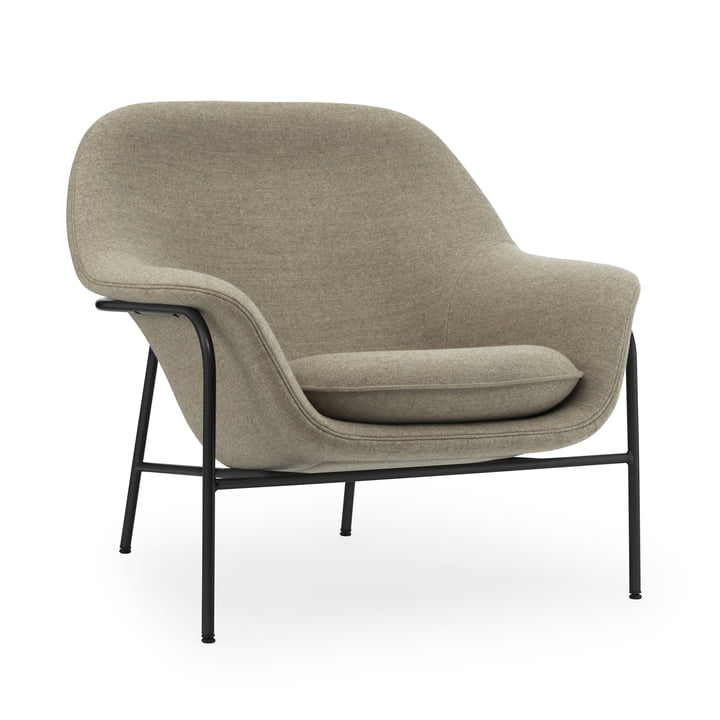 Drape Lounge Chair, laag, zwart, Synergy 32 van Normann Copenhagen