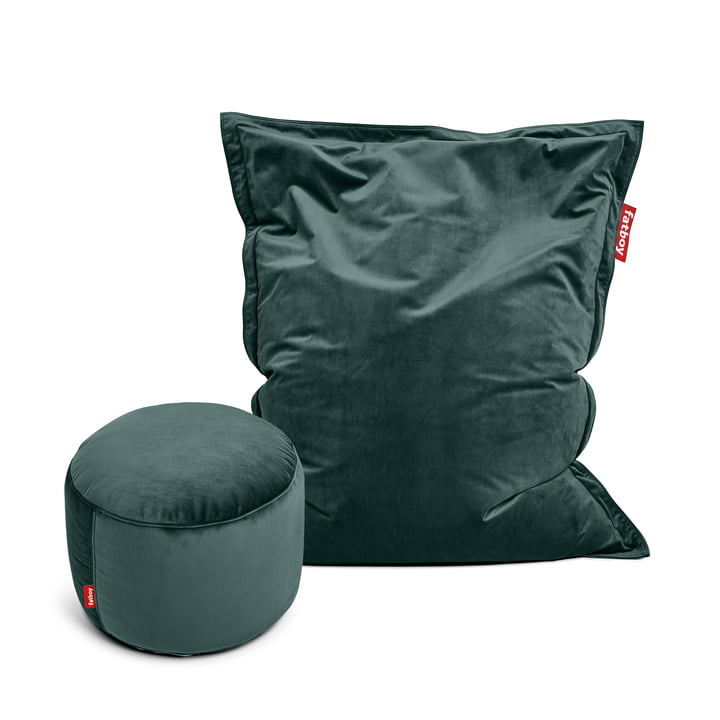 Fatboy - Original Slim Zitzak Fluweel incl. Point Pouf Fluweel, petrol