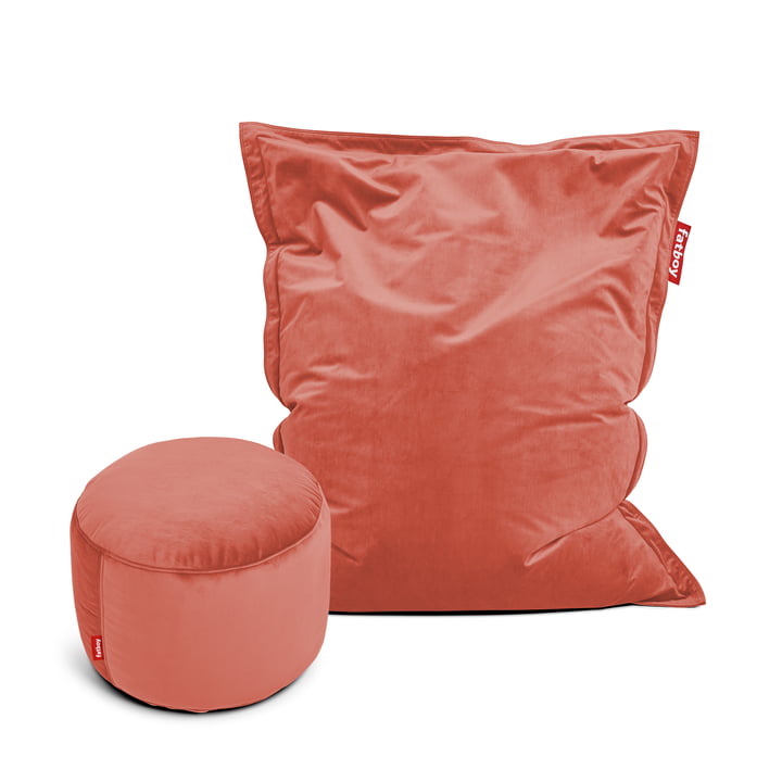 Fatboy - Originele Slim Beanbag Fluweel incl. Point Pouf Fluweel, rhubarb