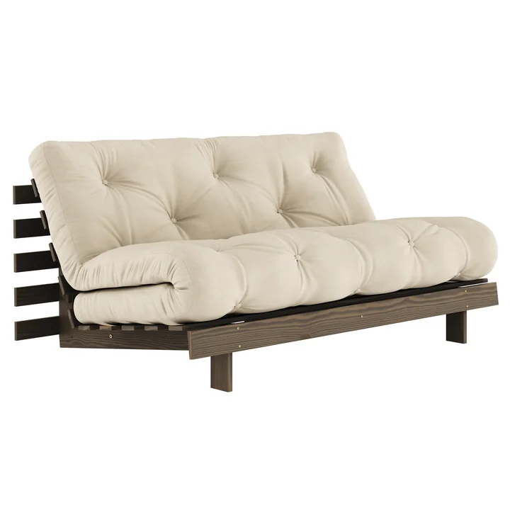 Karup Design - Roots Slaapbank, 160 x 200 cm, grenen johannesbroodbruin / beige (747)