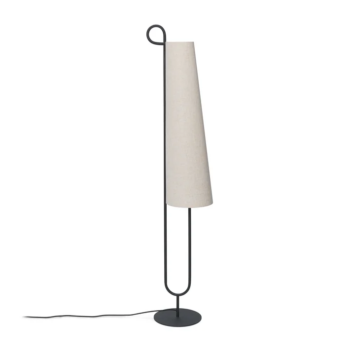 Ancora Staande lamp, frame zwart / lampenkap naturel by Ferm Living