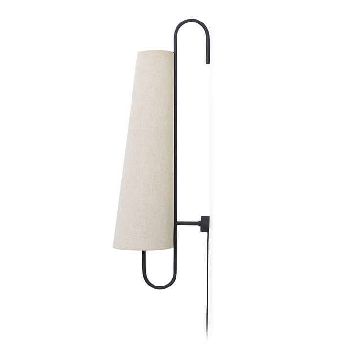 Ancora Wandlamp 100, zwart / natuur by ferm Living