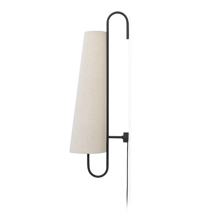 Ancora Wandlamp 100, zwart / natuur by Ferm Living