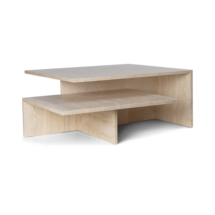 Distinct Grande Duo Salontafel, Travertin Stone by Ferm Living